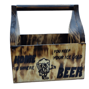 Porta cervezas de madera
