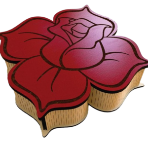 Caja multiusos "Flor roja"