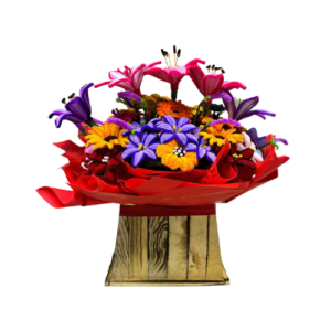 Arreglo de flores de limpiapipas
