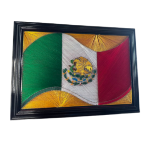 Cuadro artesanal Bandera México rectangular