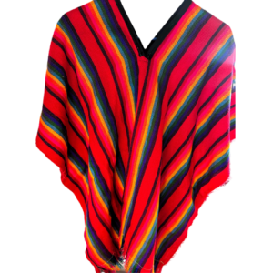 Jorongo rojo con rayas diagonales