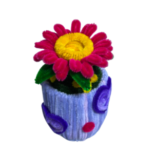 Portaplumas de limpiapipas de flor