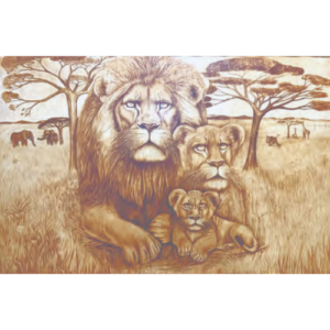 Cuadro "Familia de leones"