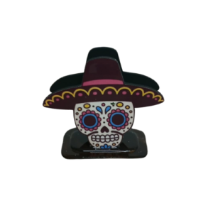 Servilletero de calavera con sombrero